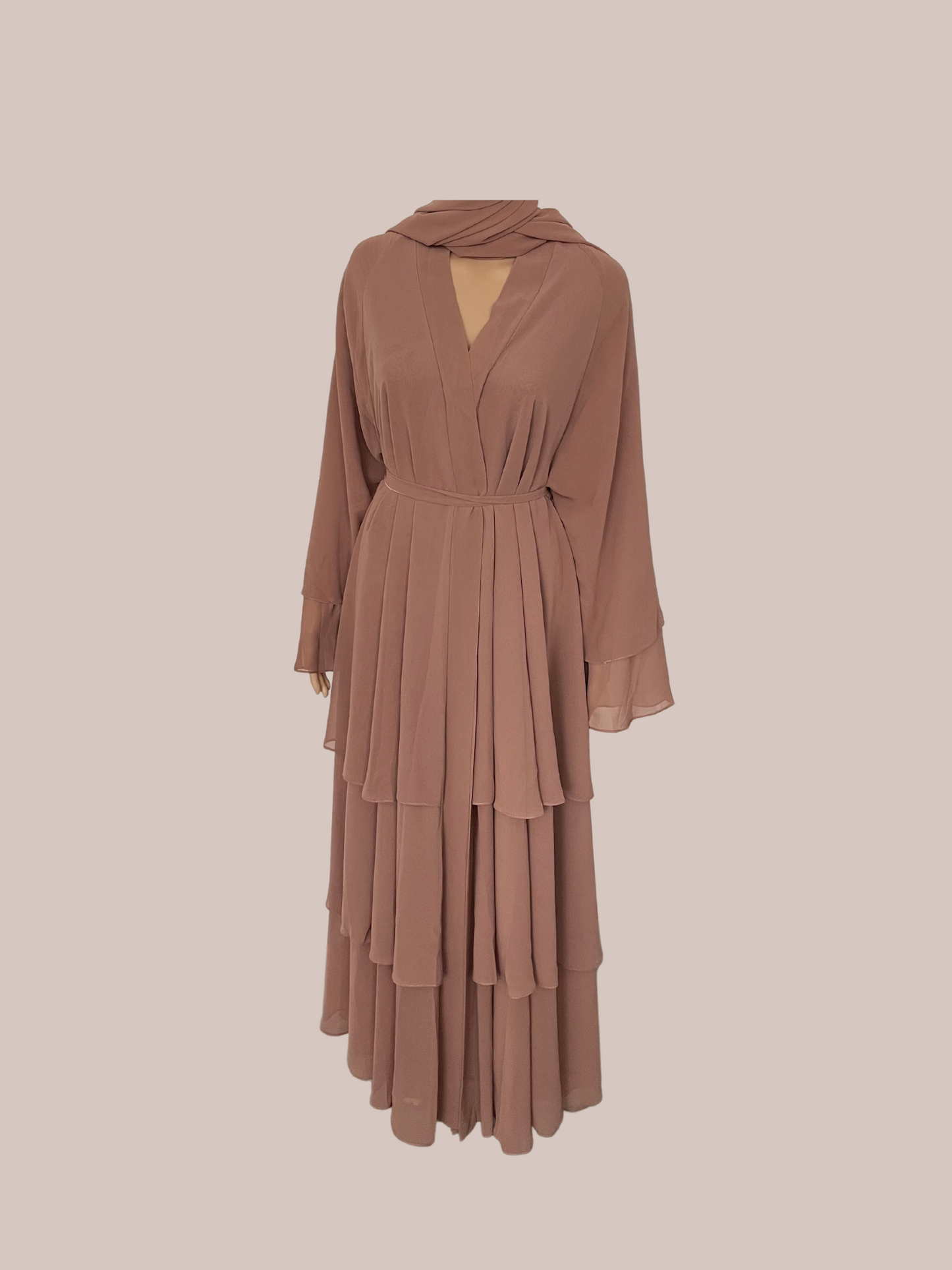 Abaya Taupe Layers