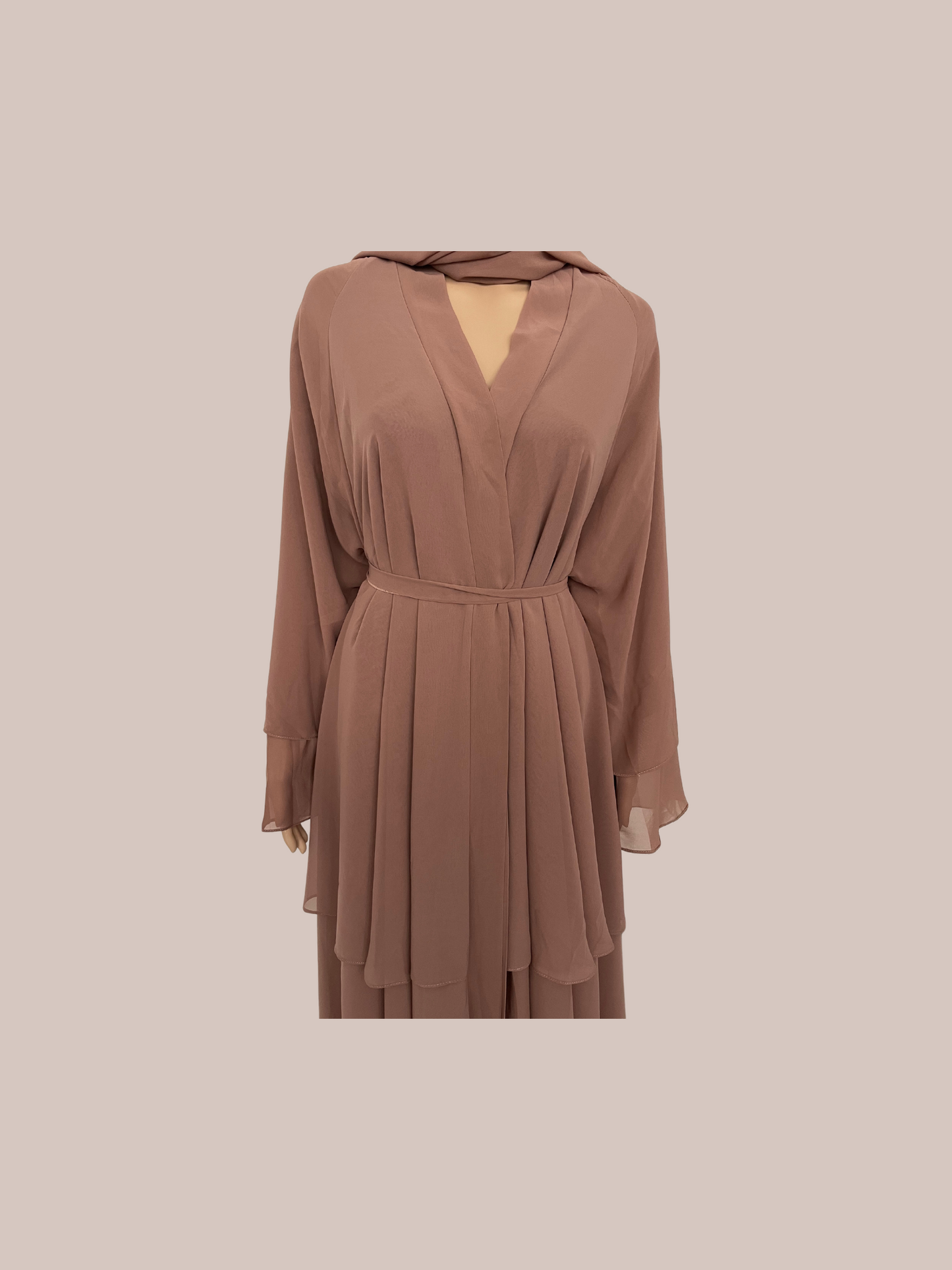 Abaya Taupe Layers